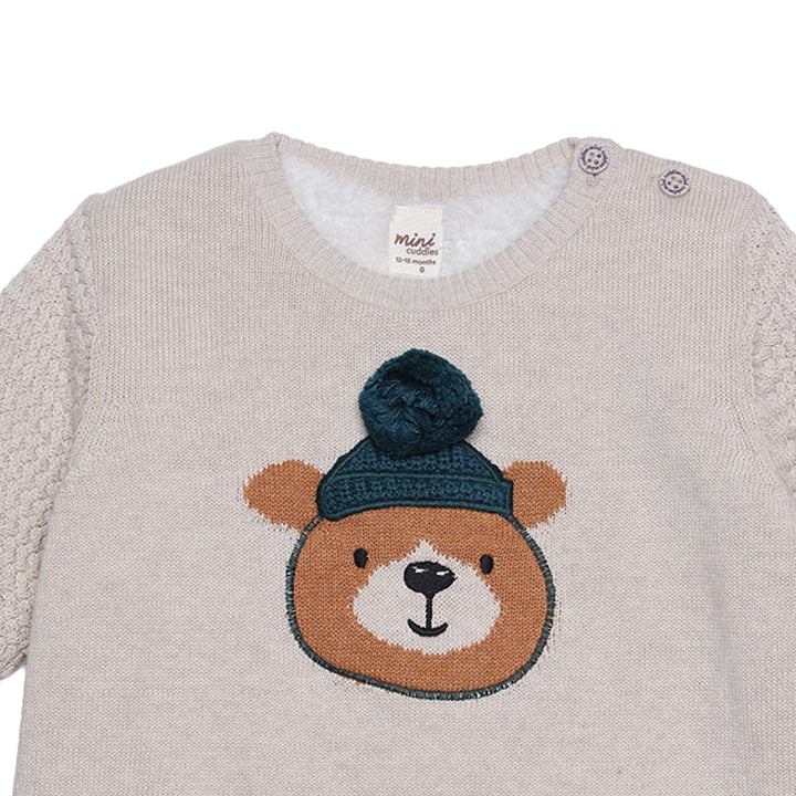 Mini Cuddles Baby Boy Sweater - Beige