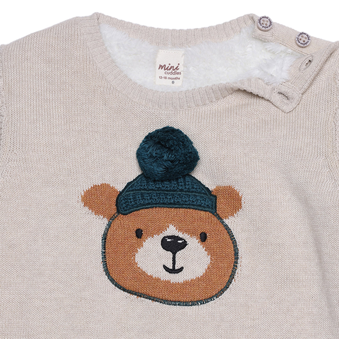 Mini Cuddles Baby Boy Sweater - Beige