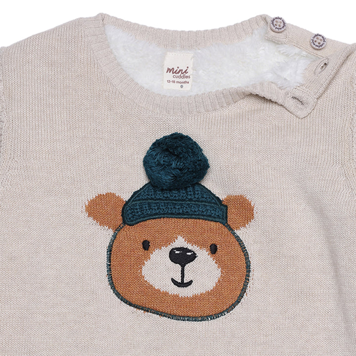 Mini Cuddles Baby Boy Sweater - Beige