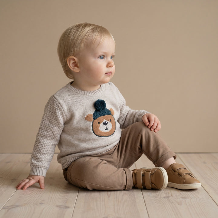 Mini Cuddles Baby Boy Sweater - Beige