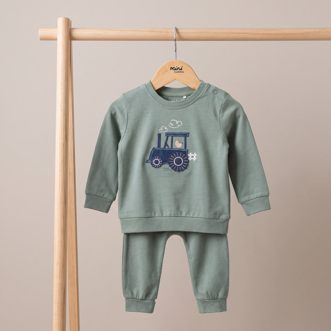 Mini Cuddles Baby Boy Top and Bottom Set - Green