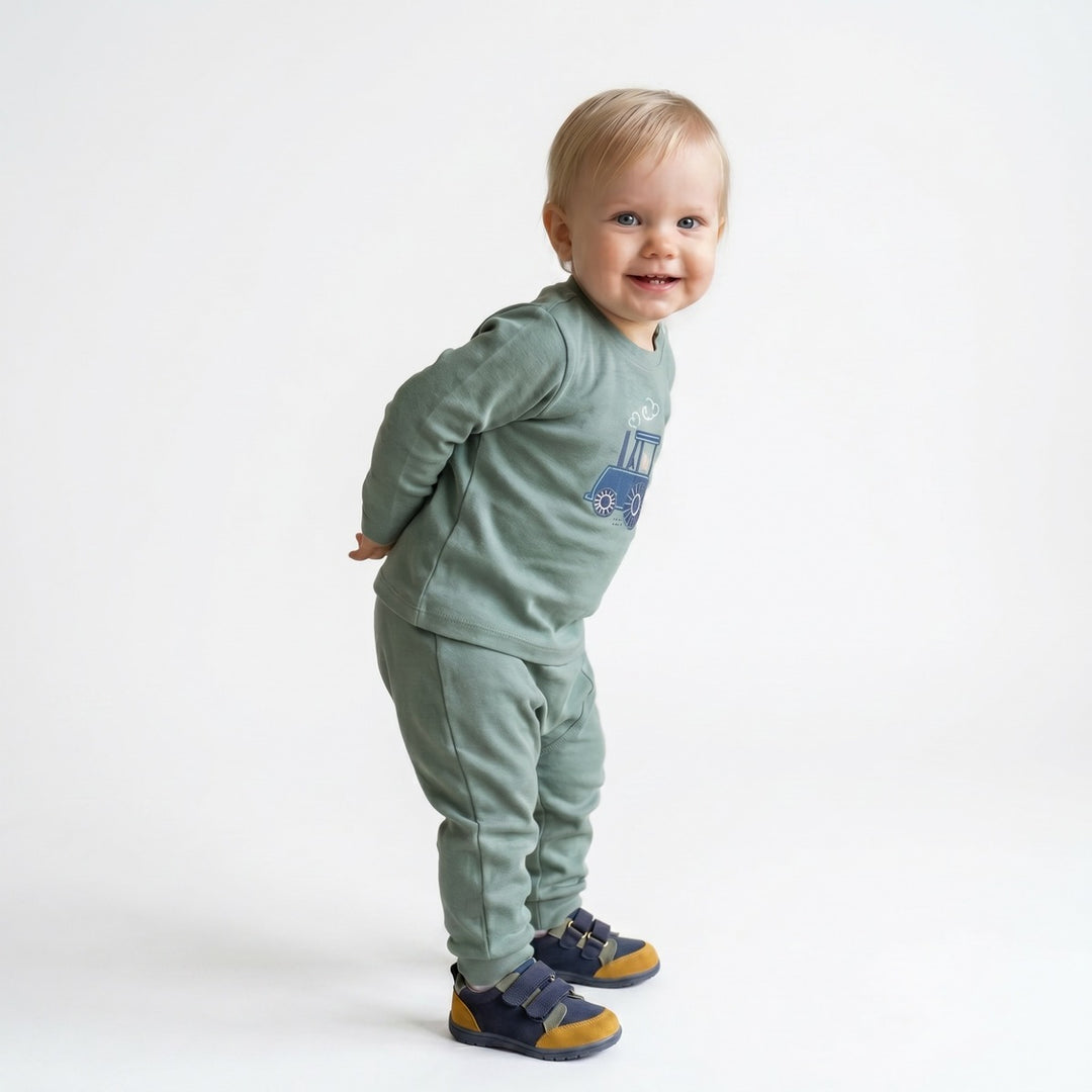 Mini Cuddles Baby Boy Top and Bottom Set - Green