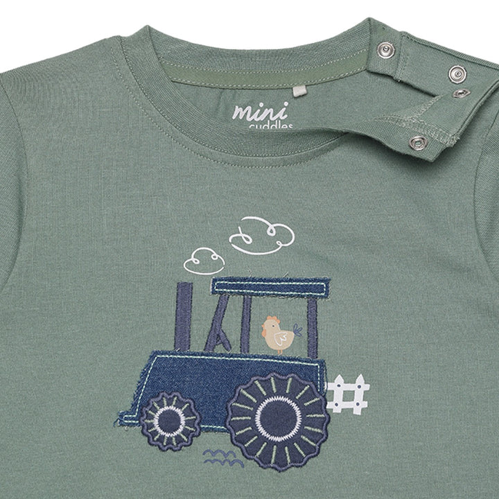 Mini Cuddles Baby Boy Top and Bottom Set - Green