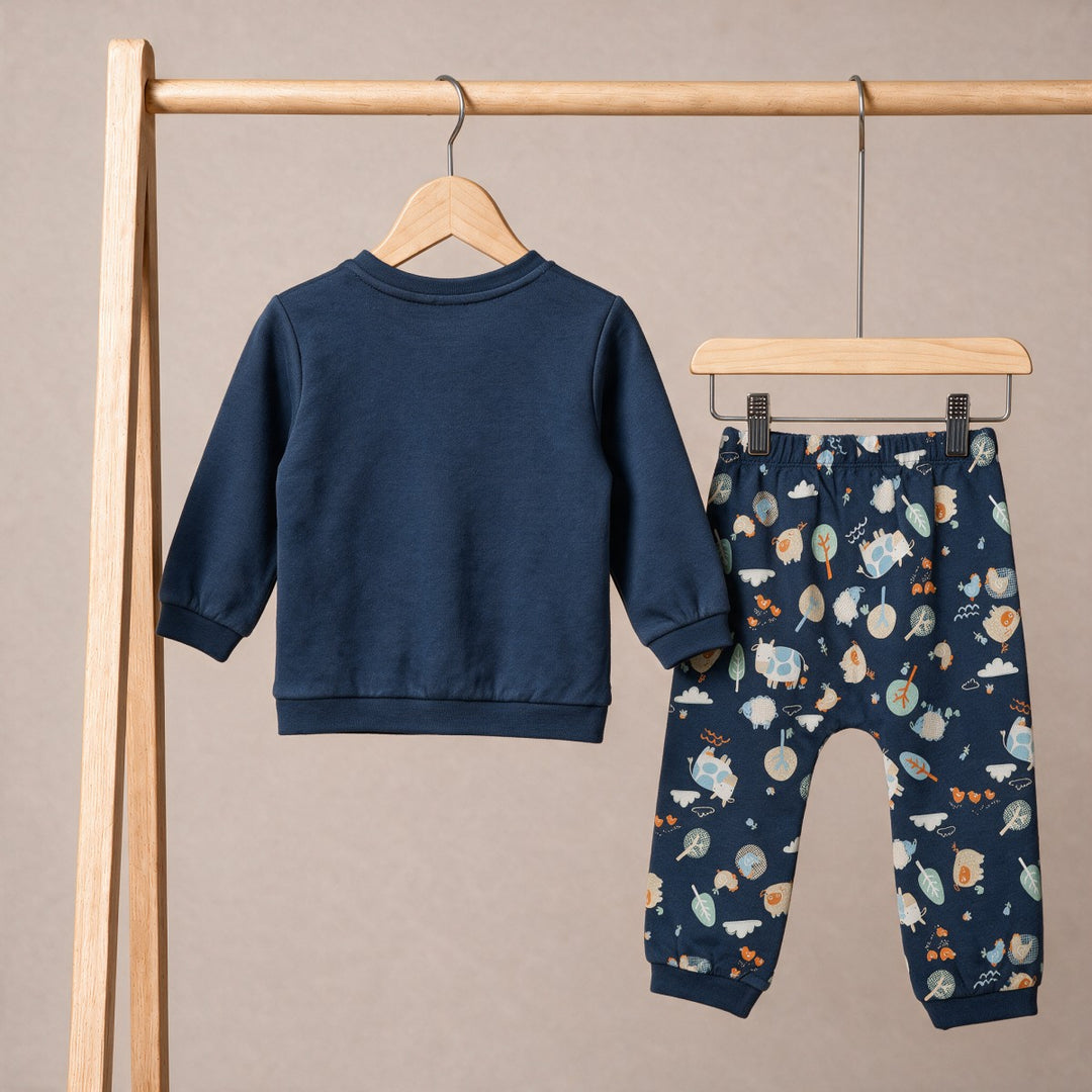 Mini Cuddles Baby Boy Top and Bottom Set - Blue