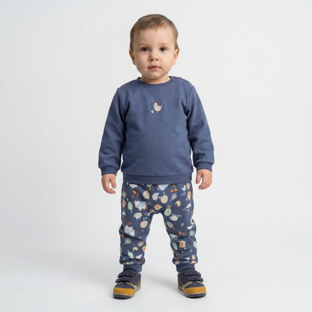 Mini Cuddles Baby Boy Top and Bottom Set - Blue