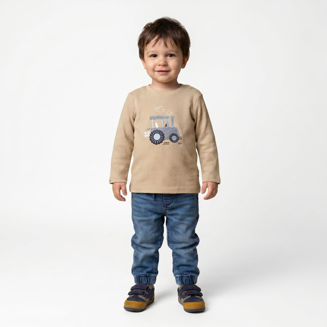 Mini Cuddles Baby Boy T-Shirt - Beige
