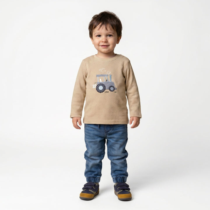 Mini Cuddles Baby Boy T-Shirt - Beige
