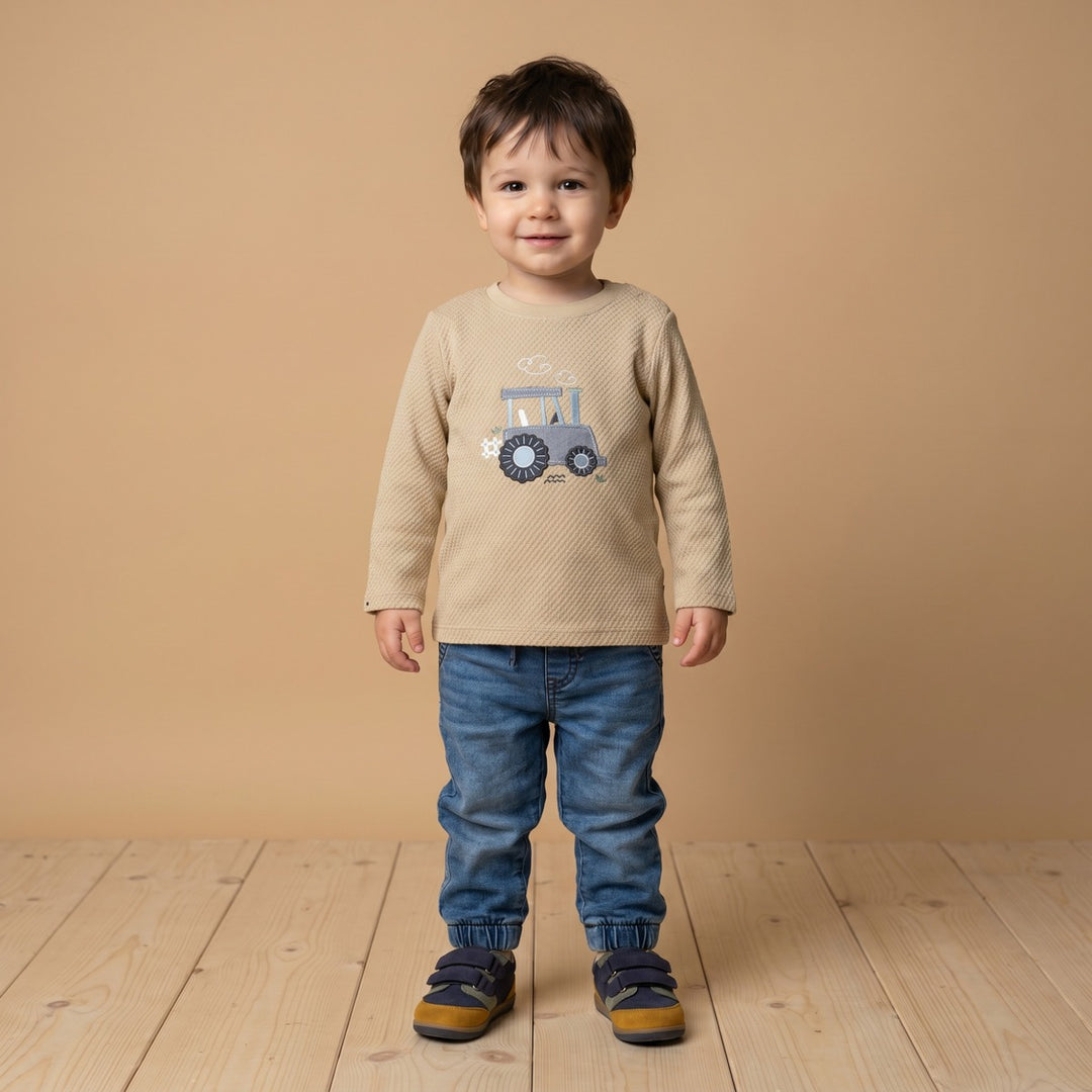 Mini Cuddles Baby Boy T-Shirt - Beige