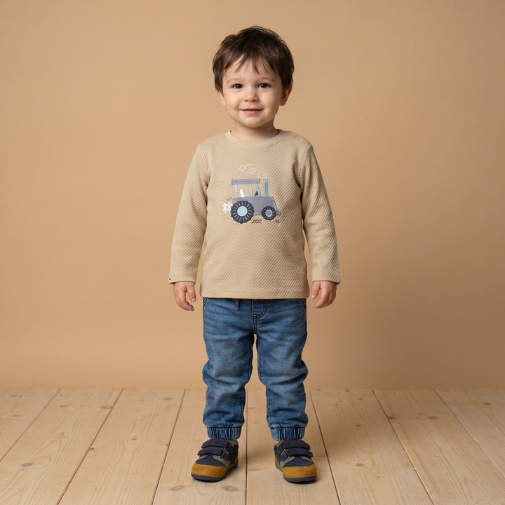 Mini Cuddles Baby Boy T-Shirt - Beige