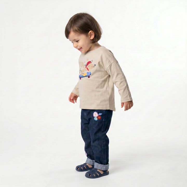 Mini Cuddles Baby Girl Denim Pant - Dark Wash