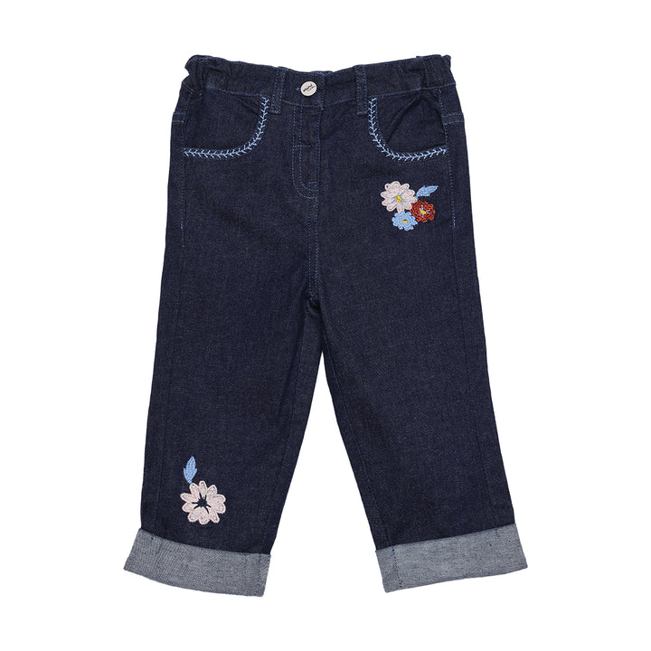 Mini Cuddles Baby Girl Denim Pant - Dark Wash