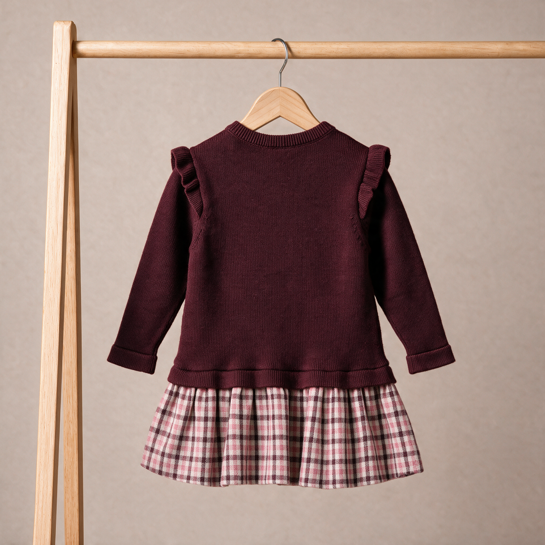 Mini Cuddles Baby Girl Dress - Plum