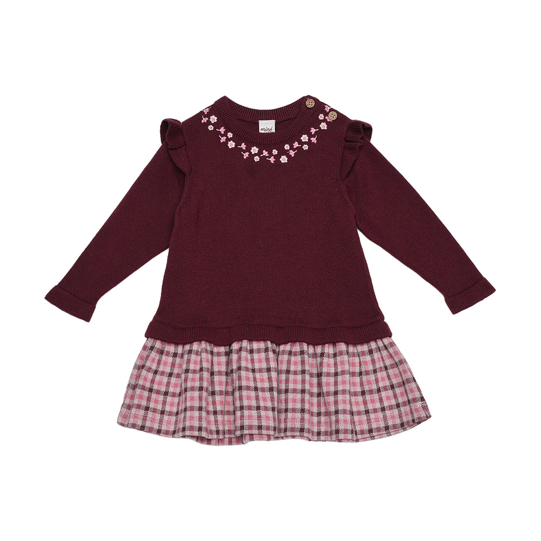 Mini Cuddles Baby Girl Dress - Plum