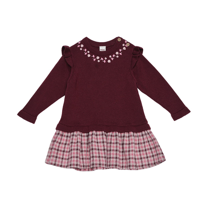 Mini Cuddles Baby Girl Dress - Plum