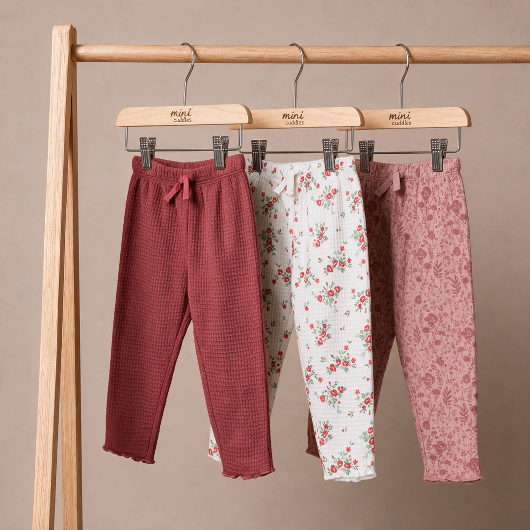 Mini Cuddles 3 pack knit bottoms for girls in multi colours