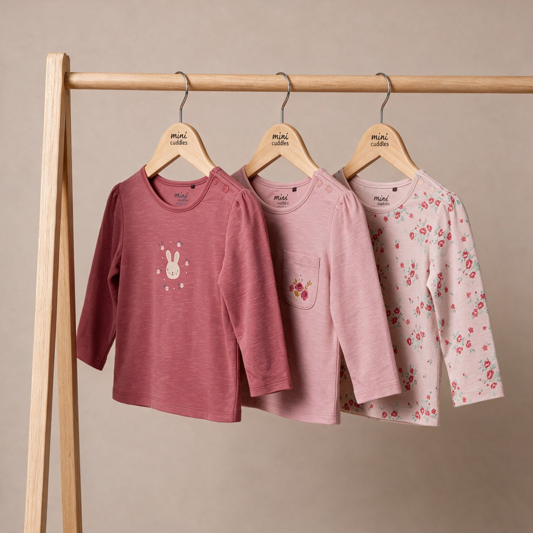 Mini Cuddles Baby Girl 3 Pack Knit Tops - Multi