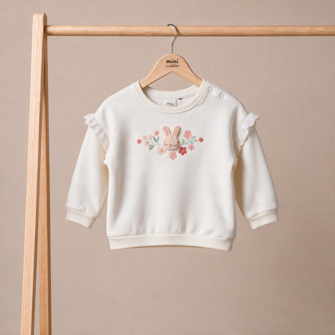 Mini Cuddles Baby Girl Sweatshirt - White