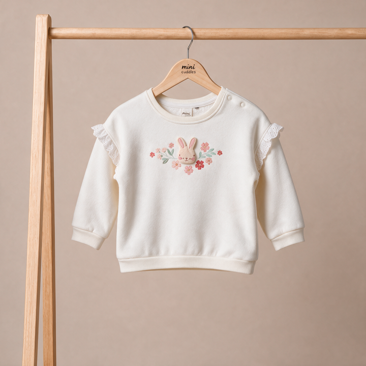 Mini Cuddles Baby Girl Sweatshirt - White