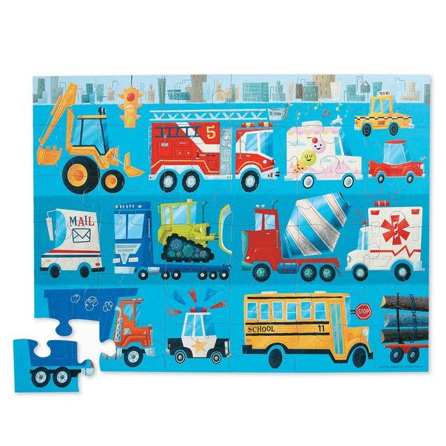 Crocodile Creek Vehicles 36 Piece Jigsaw Floor Puzzle