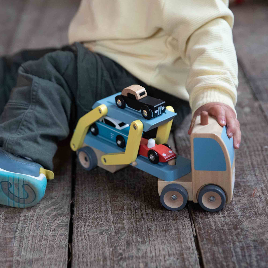 Classic World Wooden Car Transporter Kids Toy Truck