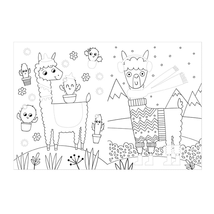 Dress Me Up Llama book - colouring page detail