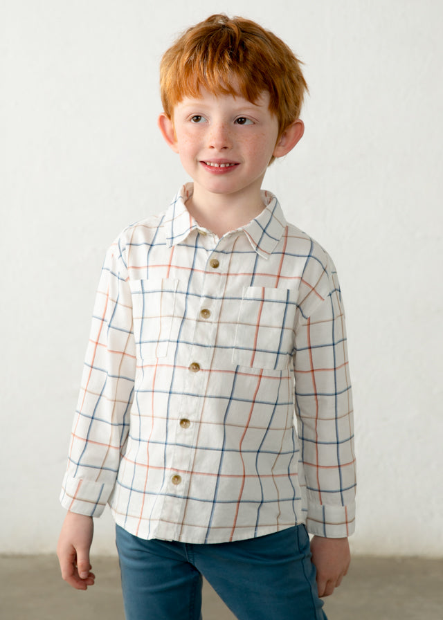 Mayoral boys long sleeve shirt in nectar orange