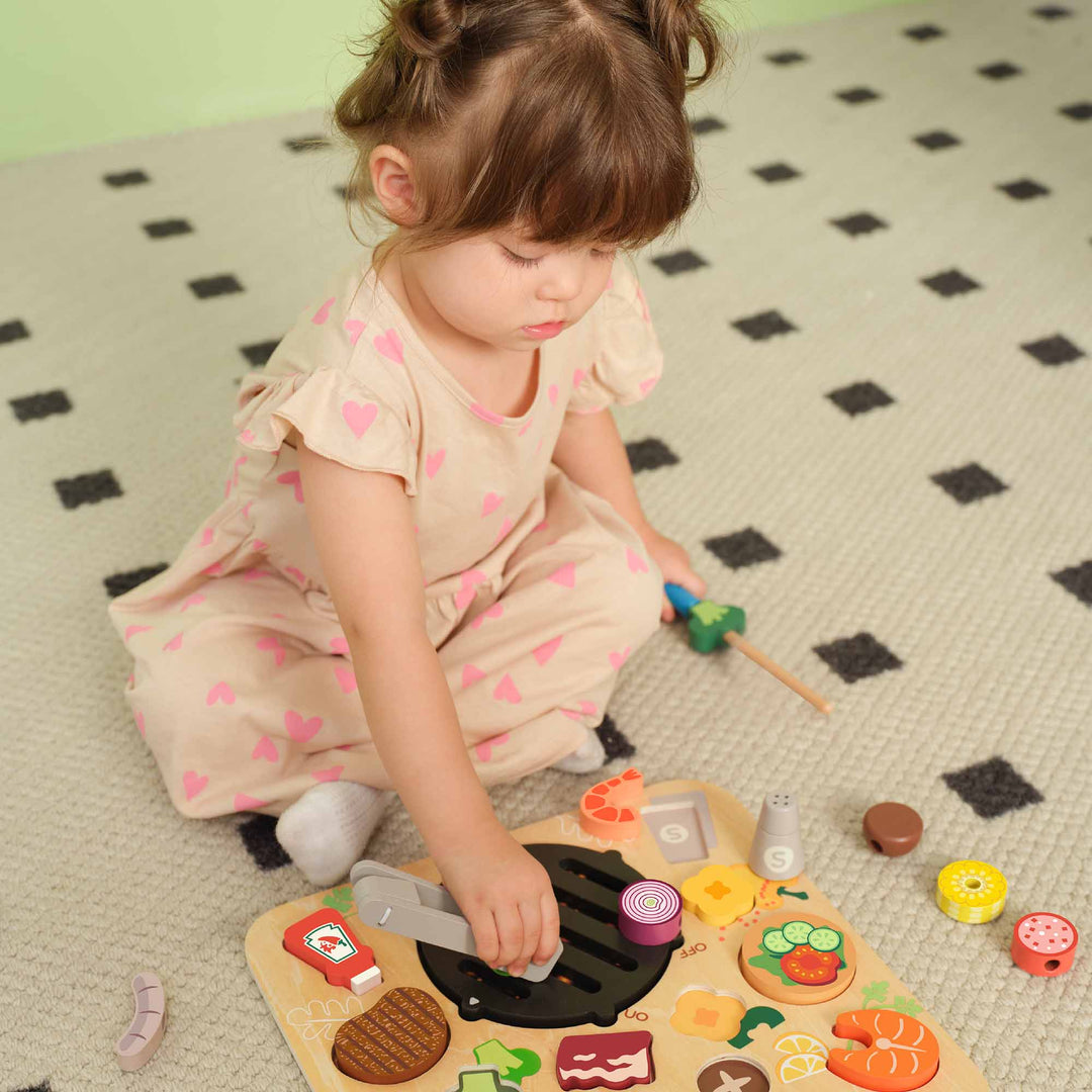 Classic World BBQ Puzzle Set  Montessori Wooden Learning Toy