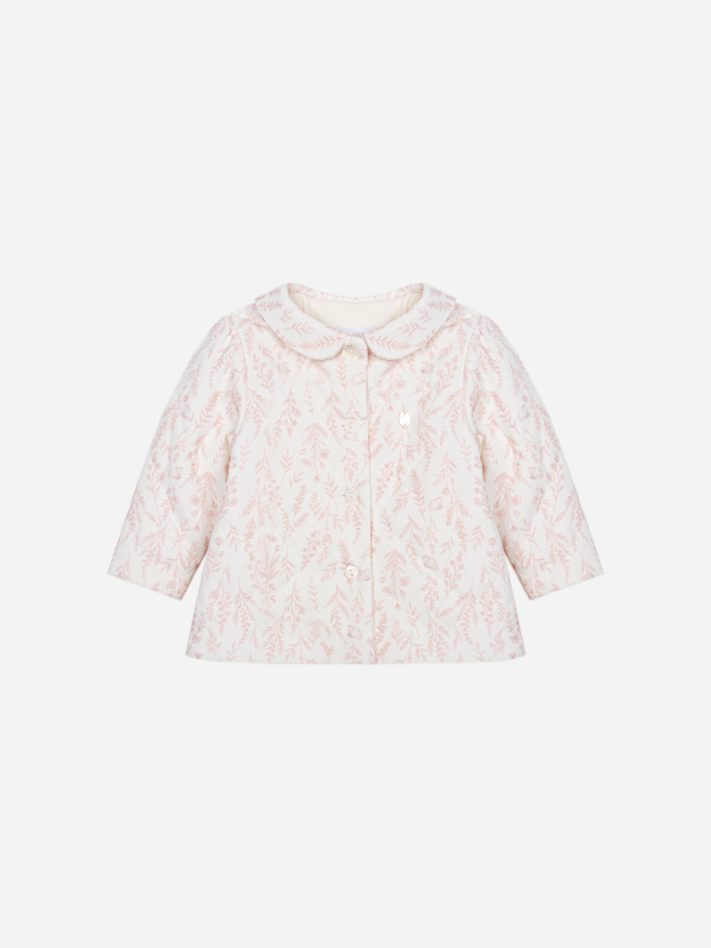 Patachou baby coat ecru floral print - front