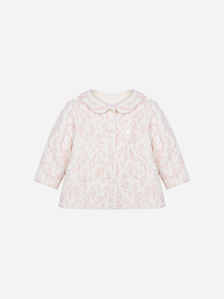 Patachou baby coat ecru floral print - front
