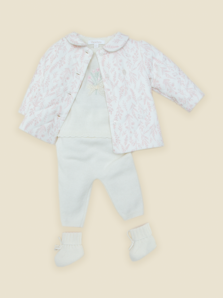 Patachou baby coat ecru floral print - view 4