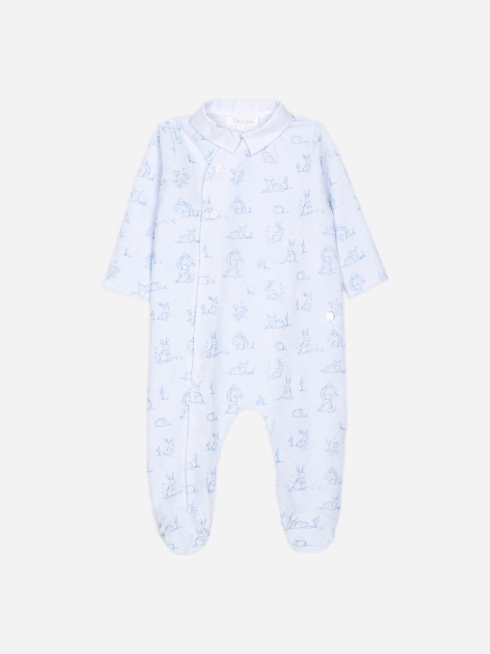 Patachou babygrow blue indigo print - front