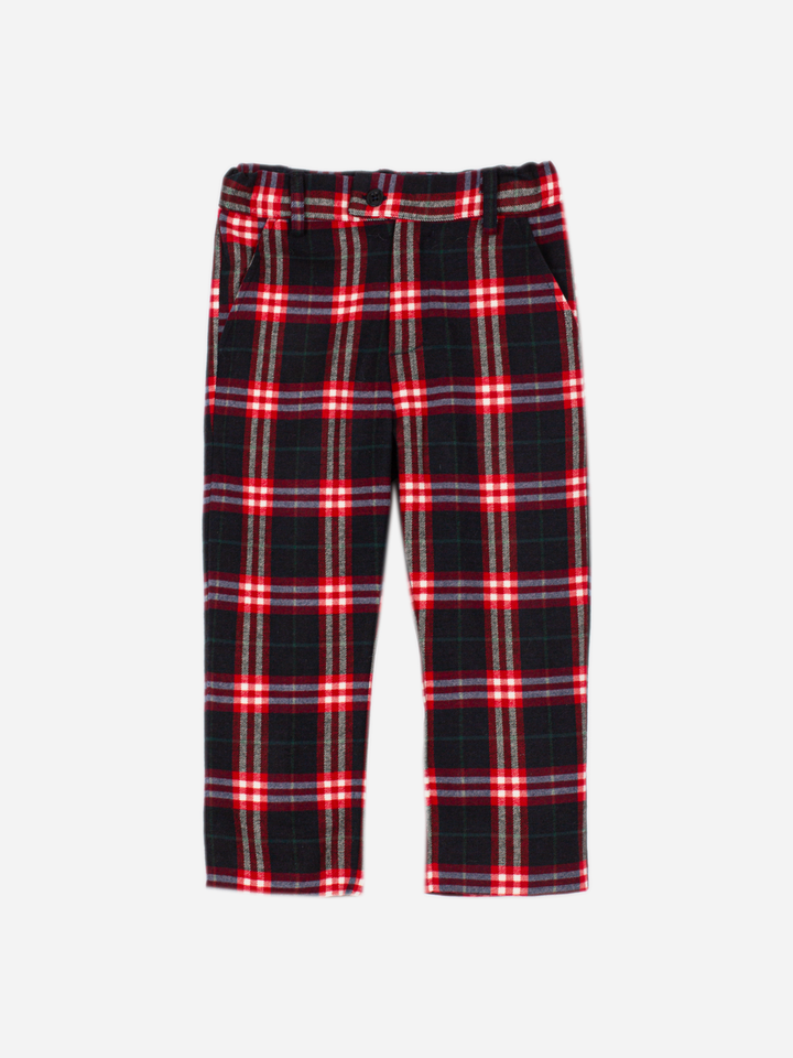 Patachou boys' Balmoral tartan trousers - part of ivory top and tartan pants set