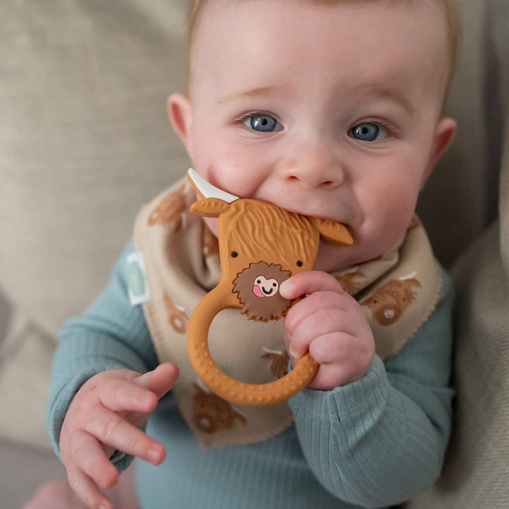 Highland Cow print dribble bib