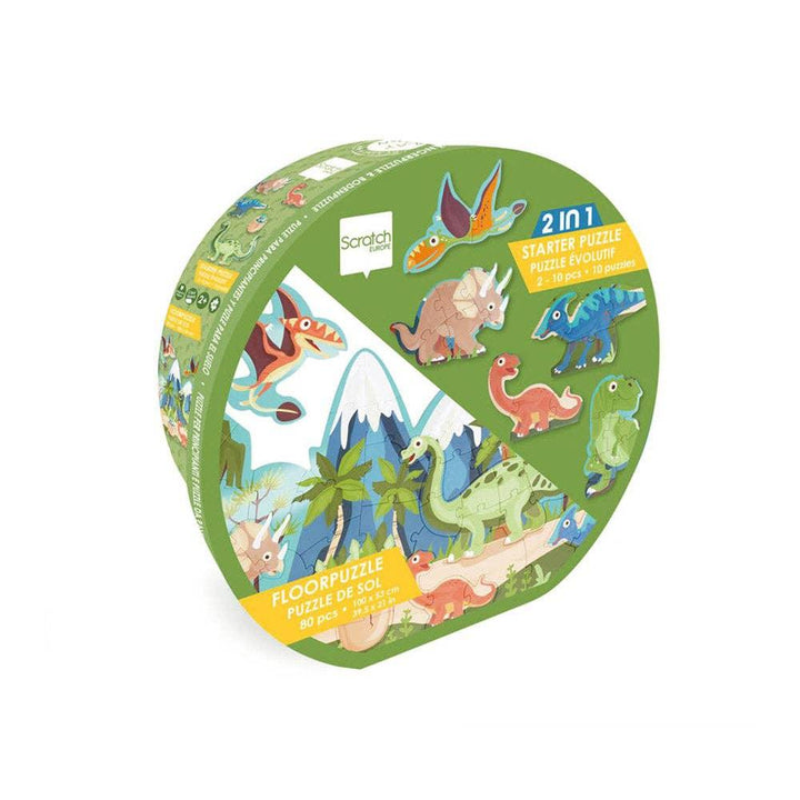 SCRATCH 2-in-1 Starter & Floor Puzzle: Dinosaurs