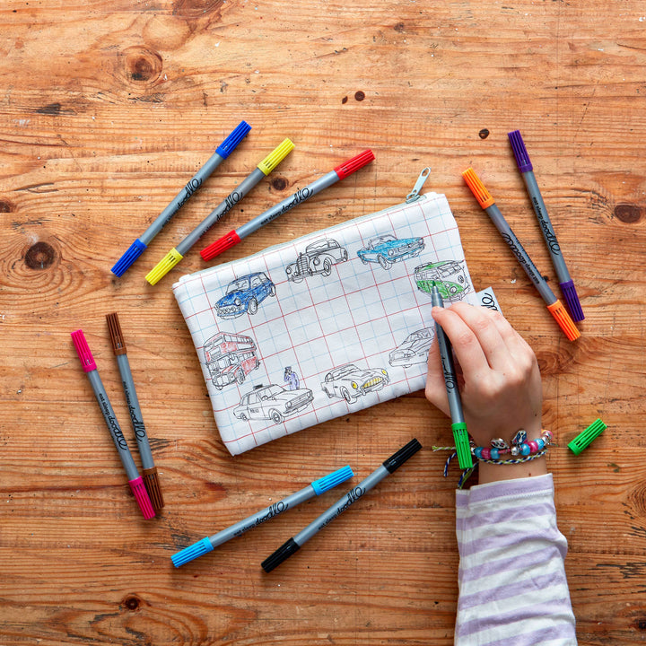 Working Wheels Colouring Washable Pencil Case