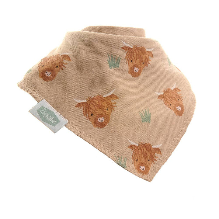 Highland Cow print dribble bib