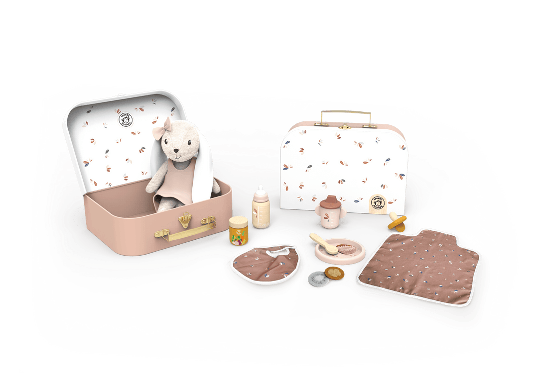 My First Doll Set – Soft Doll & Accessories with Suitcase