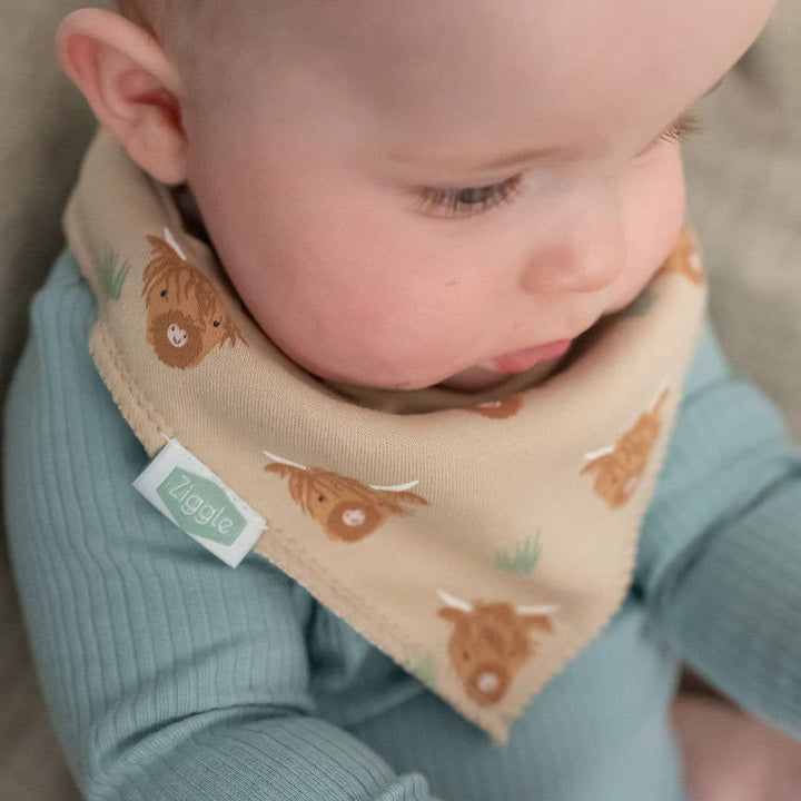 Highland Cow print dribble bib
