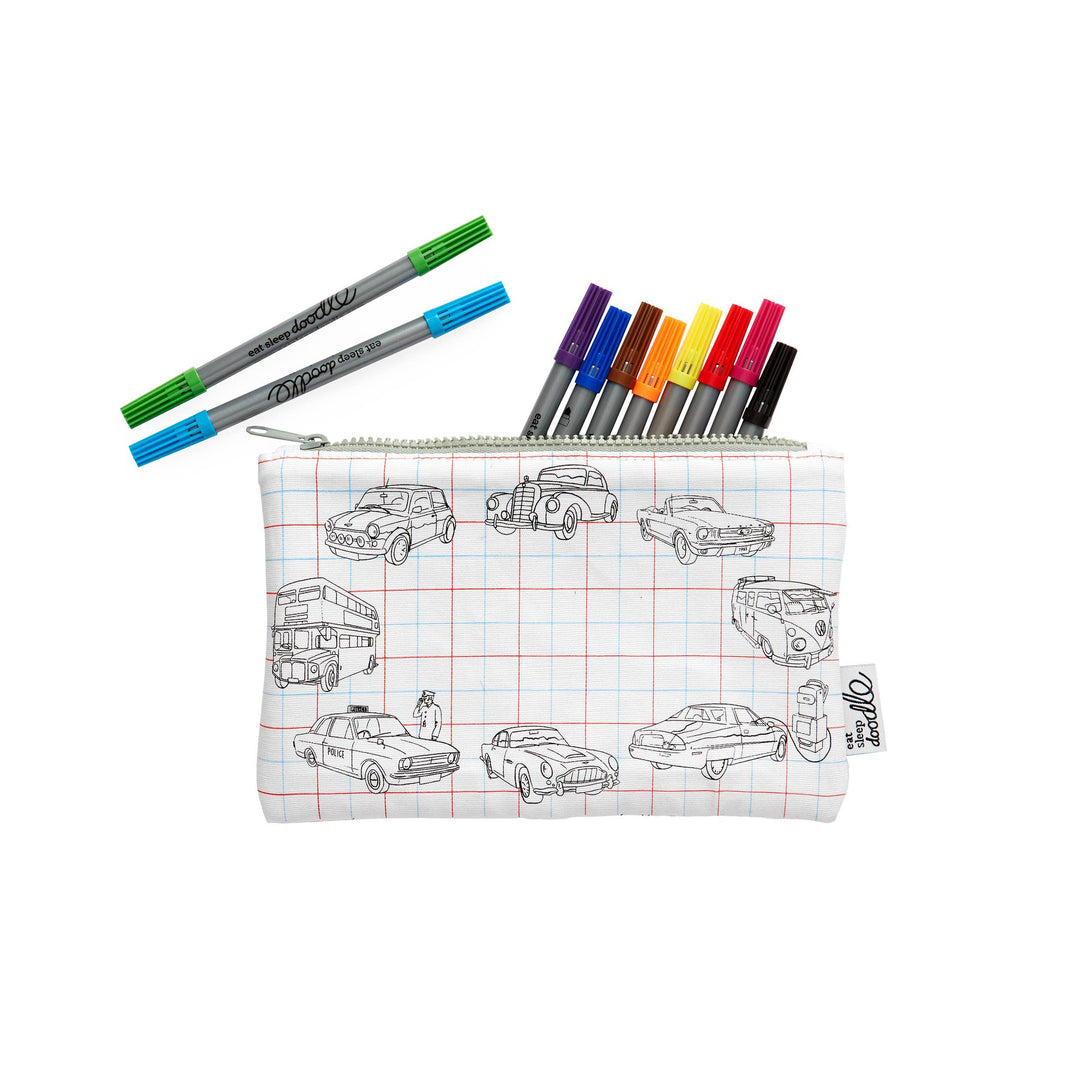 Working Wheels Colouring Washable Pencil Case