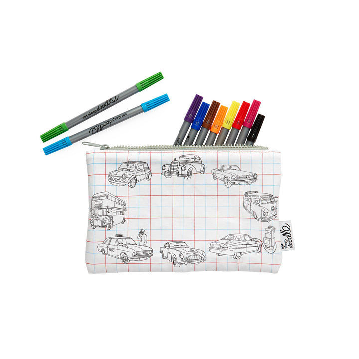 Working Wheels Colouring Washable Pencil Case