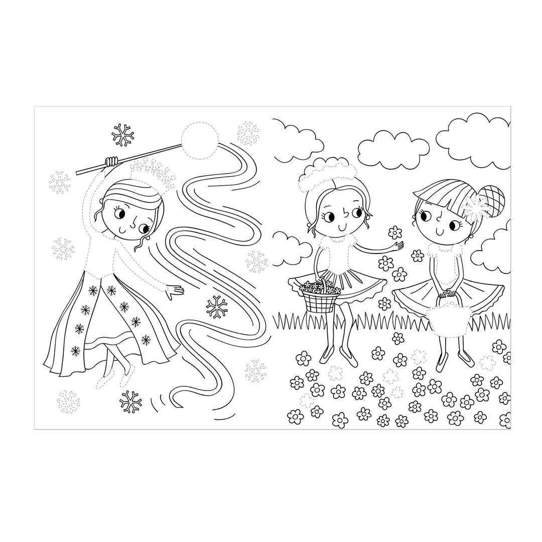 Dress Me Up Ballet book - colouring page detail