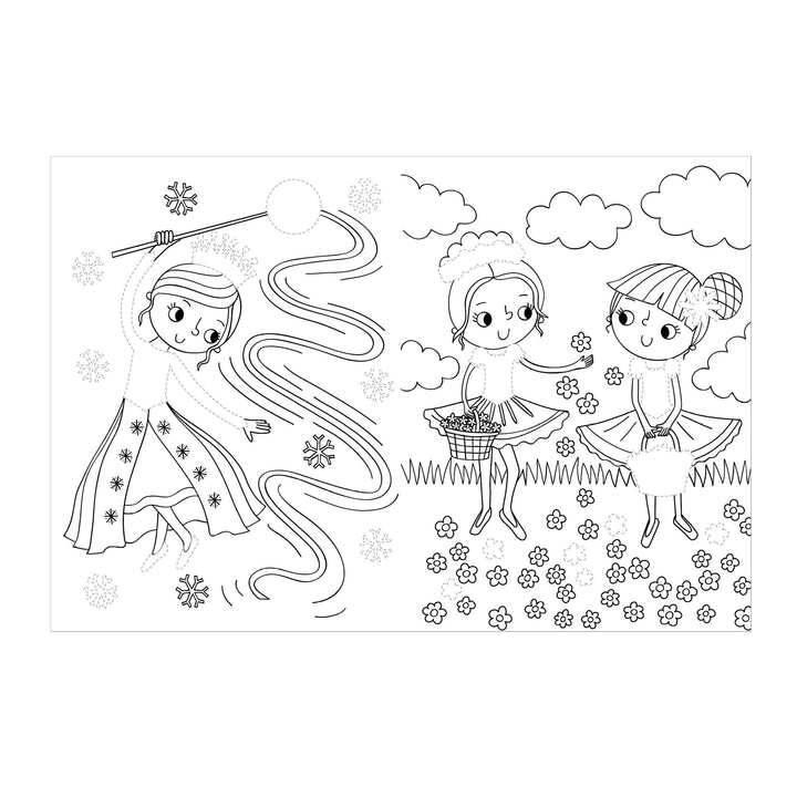 Dress Me Up Ballet book - colouring page detail