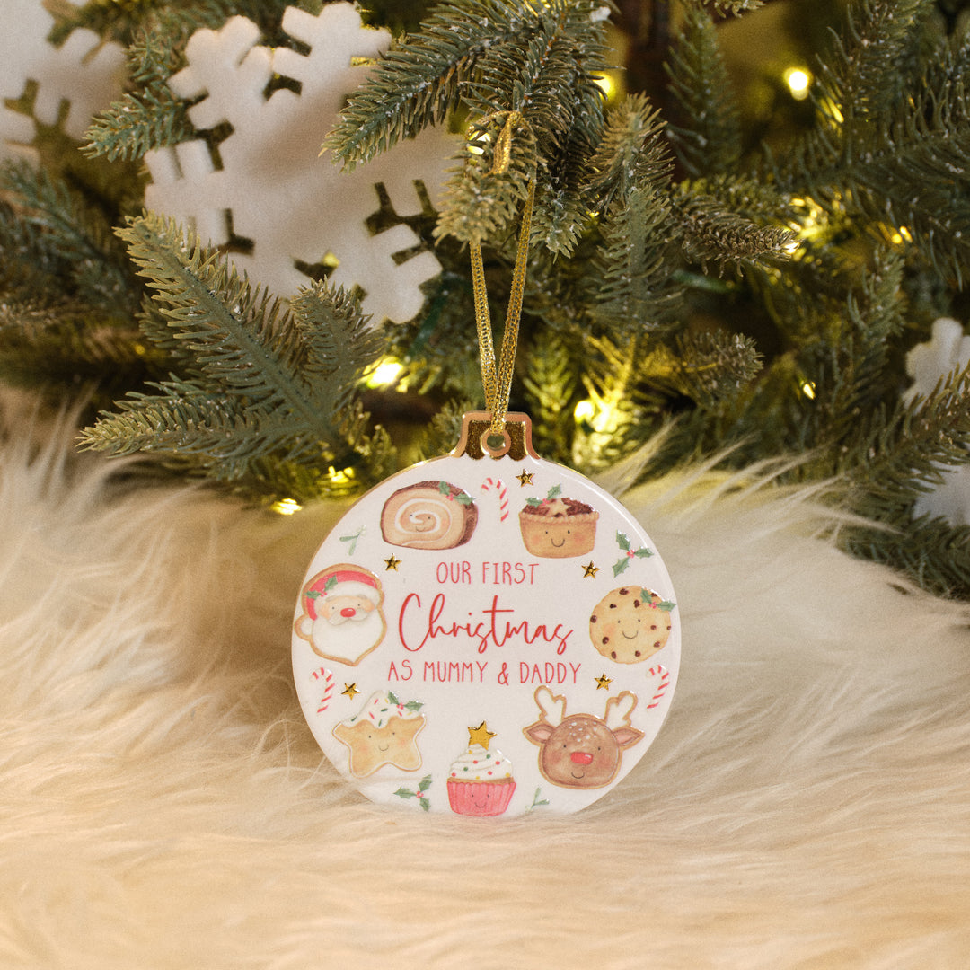 Santa's Magical Feast First Christmas Mummy and Daddy bauble hanger