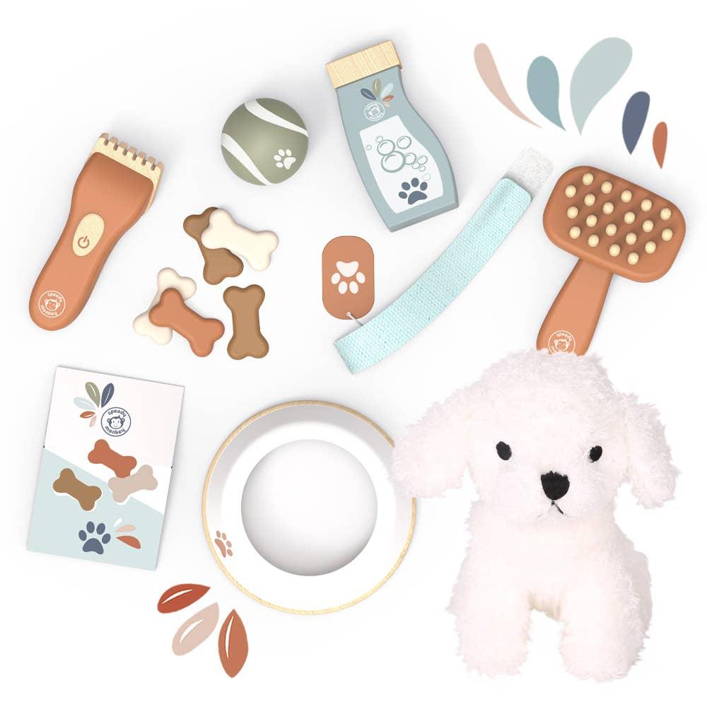 My Little Dog Wooden Toy Set – 9-Piece Play with Suitcase