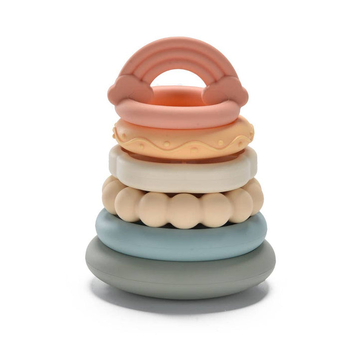Rainbow Stacking Silicone Teethers Tower