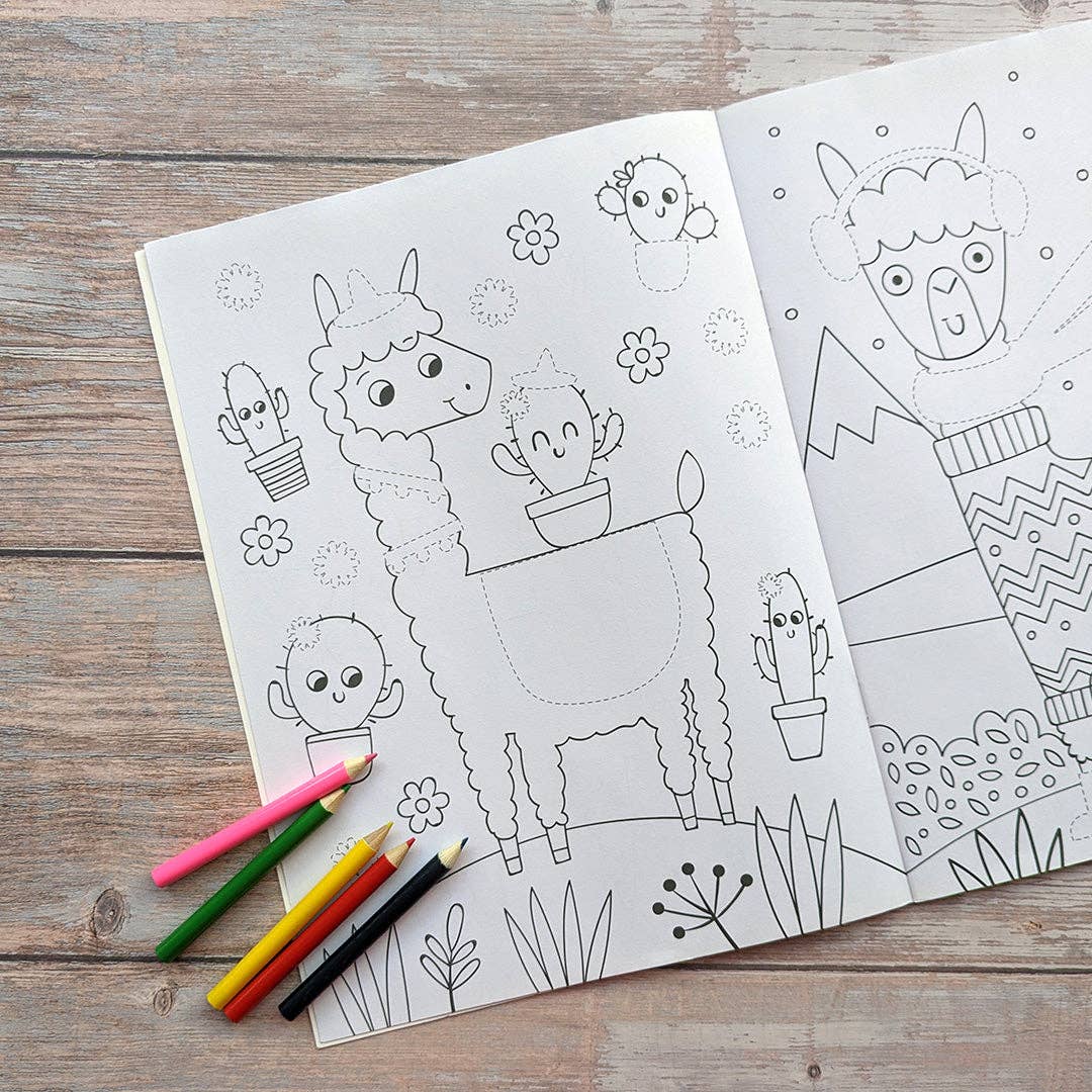 Dress Me Up Llama book - completed activity page