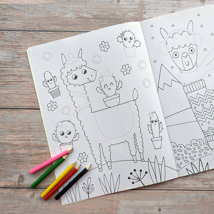 Dress Me Up Llama book - completed activity page