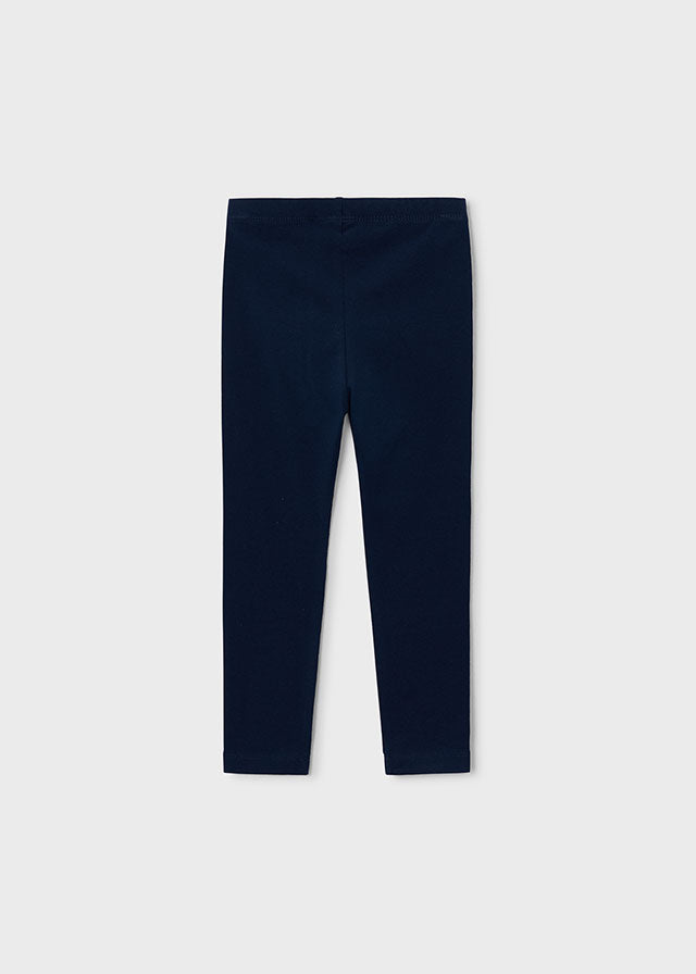 Mayoral girls cotton-elastane basic leggings in navy, alternate view