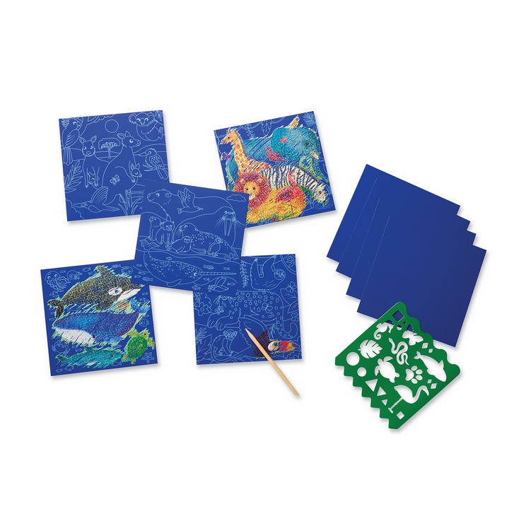 Crocodile Creek Animal World Scratch Art Kids Art & Craft