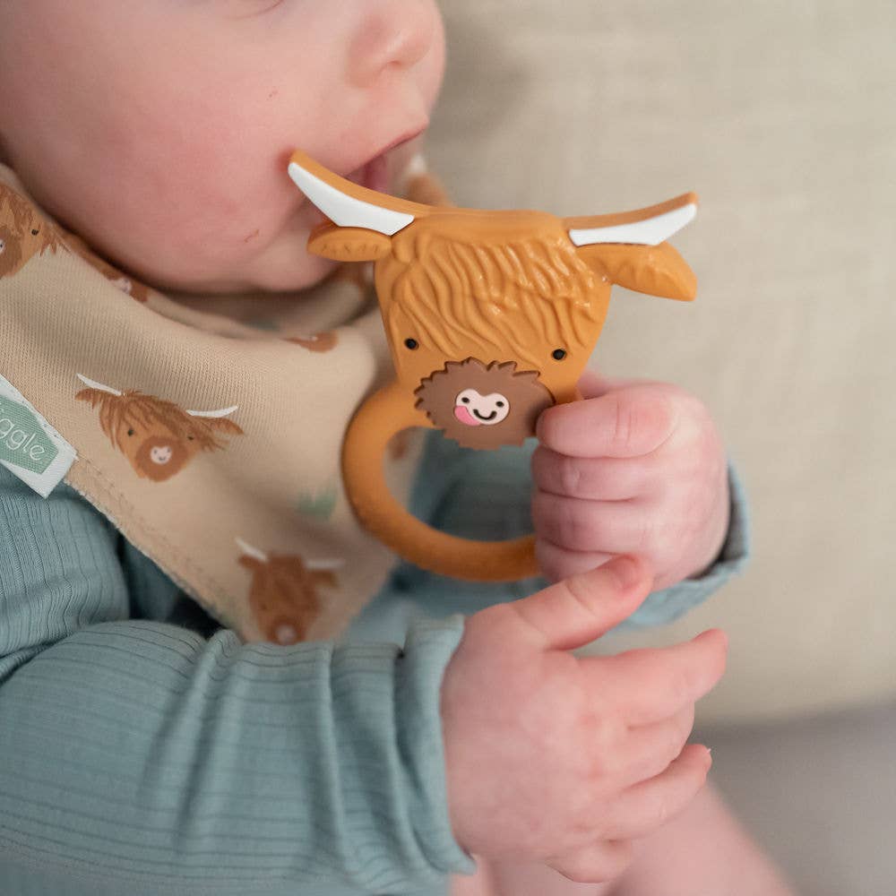 Highland Cow print dribble bib